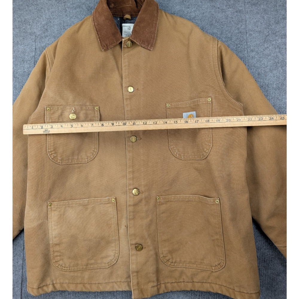 Carhartt Duck Canvas Jacket Mens 42 C01 Blanket Lined Work Wear Utility USA - Picture 4 of 7